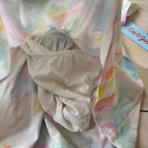 Cat & Jack NWT Toddler Girls' Short Sleeve Dress Tie Dye with Bloomer Pants 18M - Picture 4 of 7